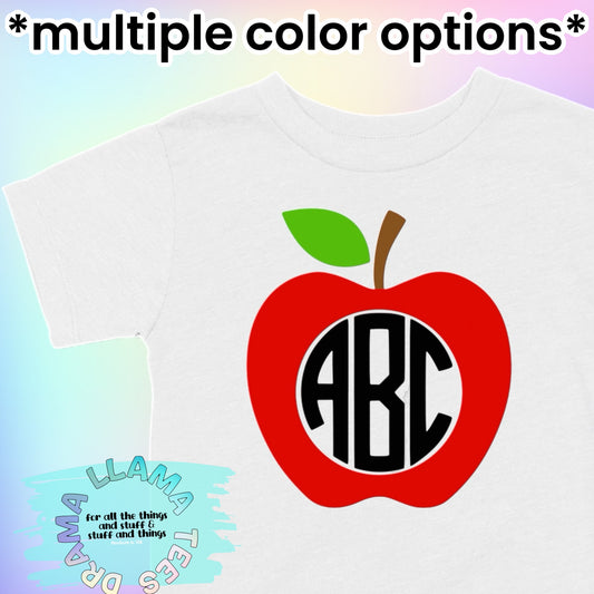 Solid Apple Monogram Tees *multiple color options*