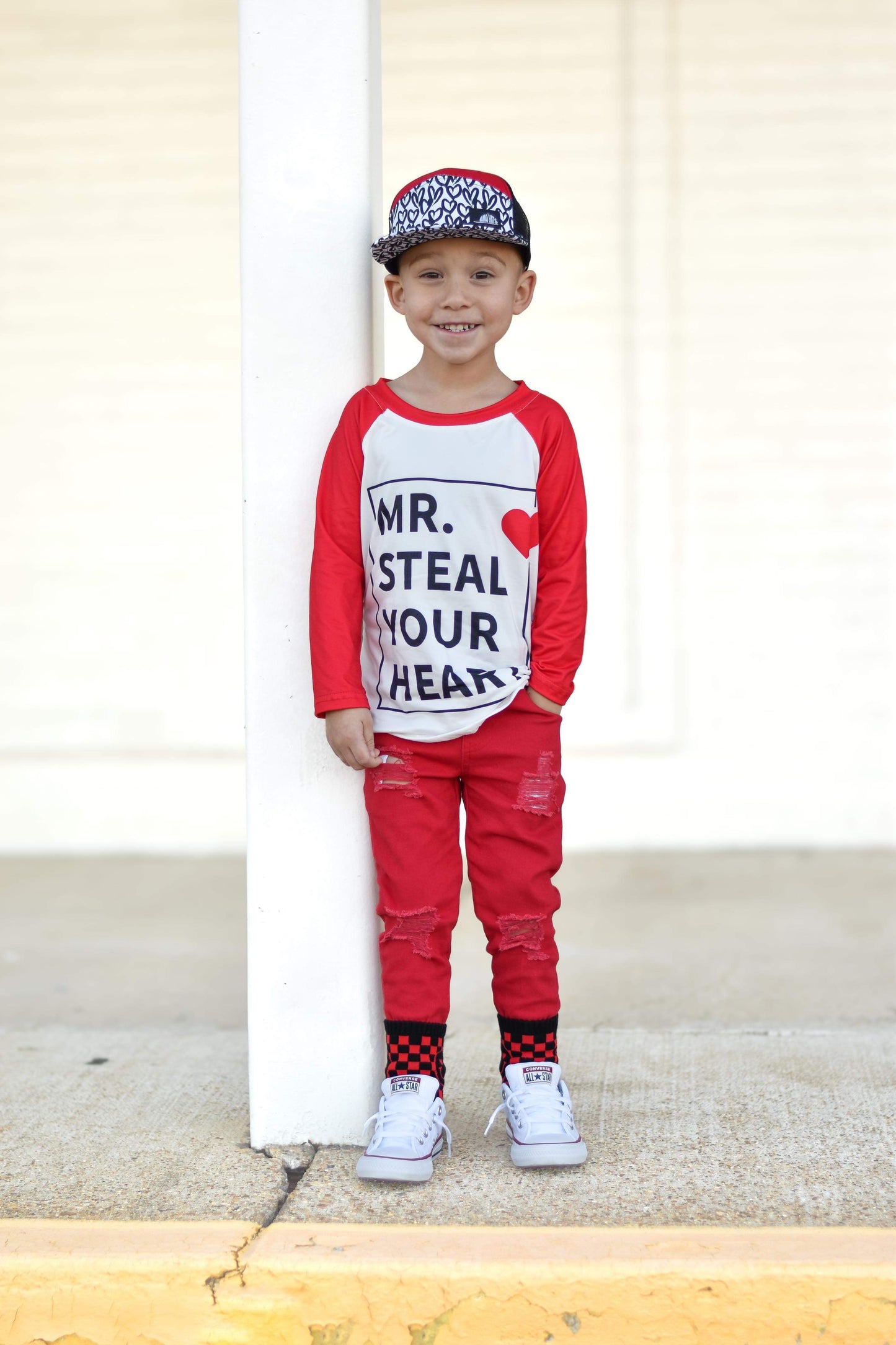 2T 3T 4T 6-7T ʀᴇᴀᴅʏ ᴛᴏ ꜱʜɪᴘ! Mr Steal Your Heart Long Sleeve Tee