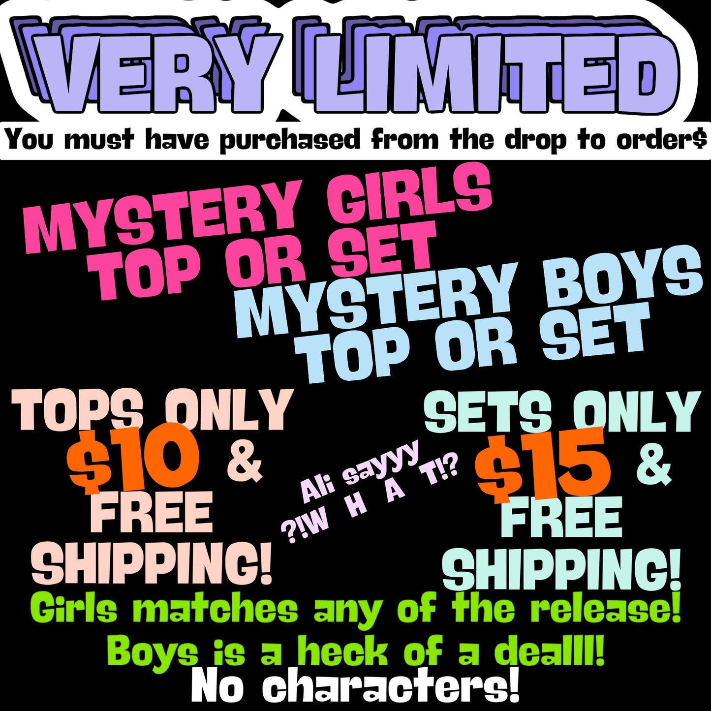 *4 BOYS LEFT- GIRLS SOLD OUT* LIMITED MYSTERY EXCLUSIVE TOPS & SETS FOR BUNDLES DW | FREE SHIPPING