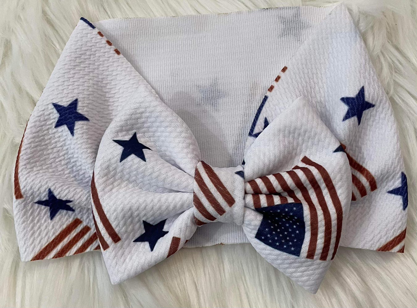 2 in stock!  ʀᴇᴀᴅʏ ᴛᴏ ꜱʜɪᴘ Fourth of July Headwrap with Bow