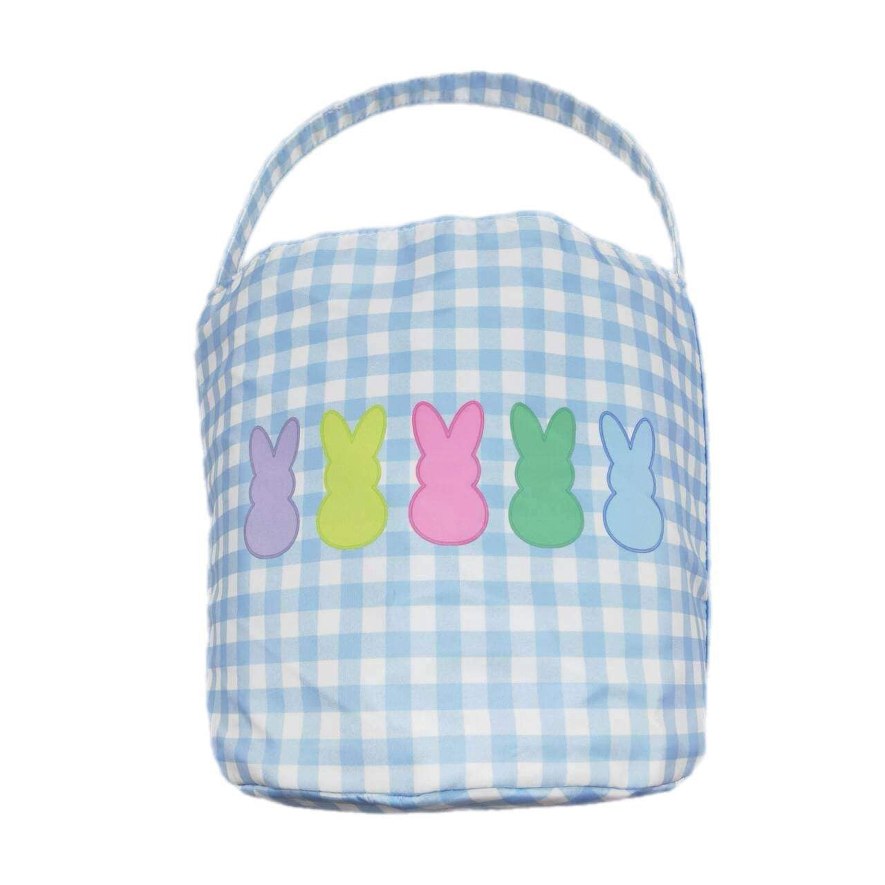 ᴡᴇᴇᴋʟʏ ᴘʀᴇ ᴏʀᴅᴇʀ Easter Blue Checkered Basket with Bunnies