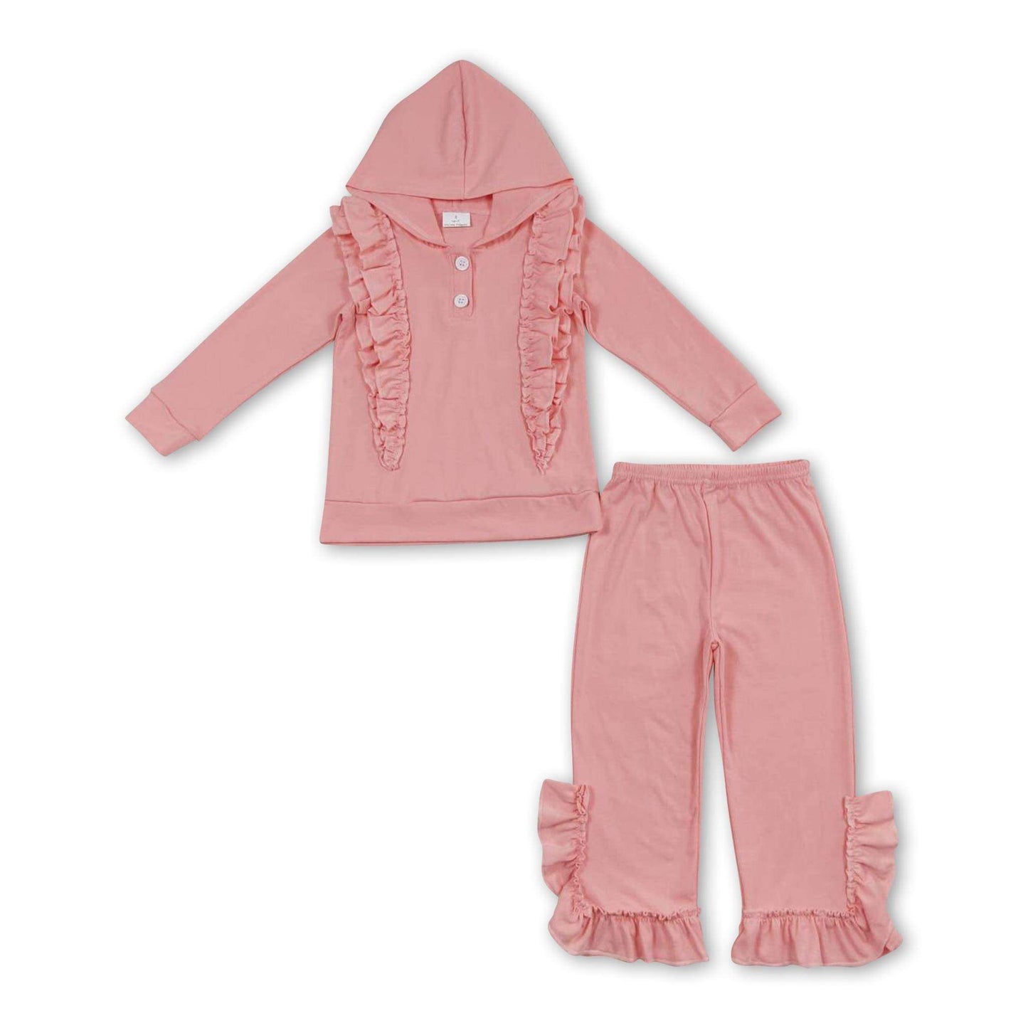 ᴡᴇᴇᴋʟʏ ᴘʀᴇ ᴏʀᴅᴇʀ Pink Ruffle Hoodie Set