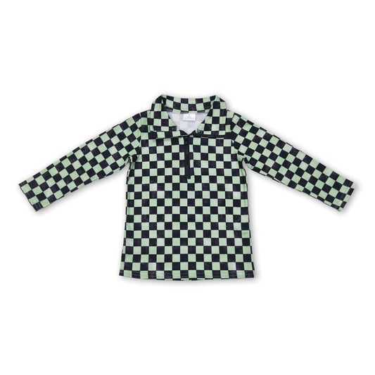 ᴡᴇᴇᴋʟʏ ᴘʀᴇ ᴏʀᴅᴇʀ Pullover- Black and Green Plaid Quarter Zip