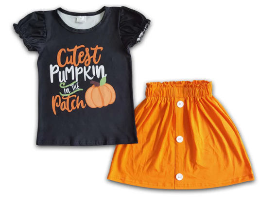 ᴡᴇᴇᴋʟʏ ᴘʀᴇ ᴏʀᴅᴇʀ Cutest Pumpkin Skirt Set