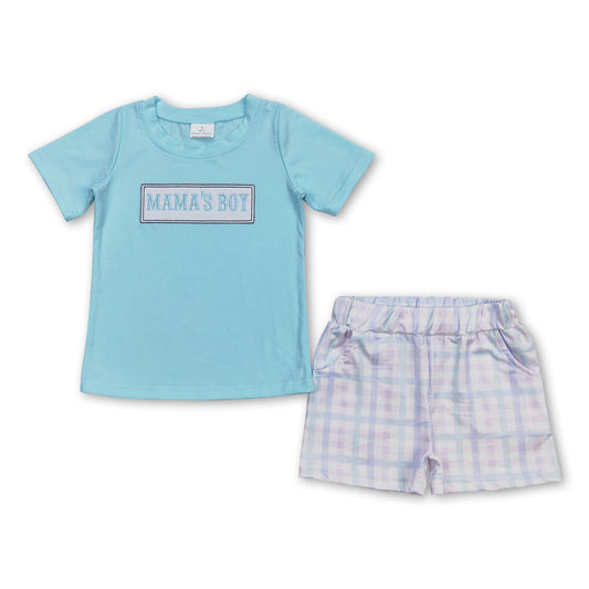 ᴡᴇᴇᴋʟʏ ᴘʀᴇ ᴏʀᴅᴇʀ Mamas Boy Embroidered Gingham Shorts Set