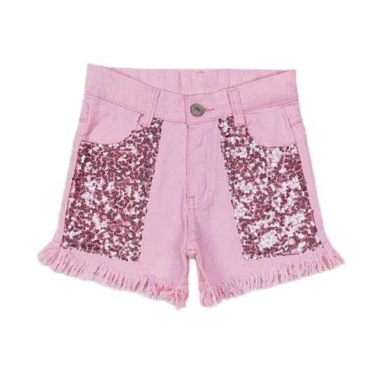 ᴡᴇᴇᴋʟʏ ᴘʀᴇ ᴏʀᴅᴇʀ Pink Sequin Denim Shorts