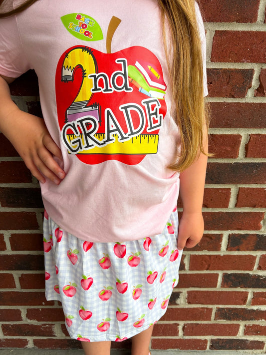 *Any Grade* Drama Llama Original Back to School Tees | Apple Grades with Cursive *multiple color options* - Toria's Den Boutique | Drama Llama Tees