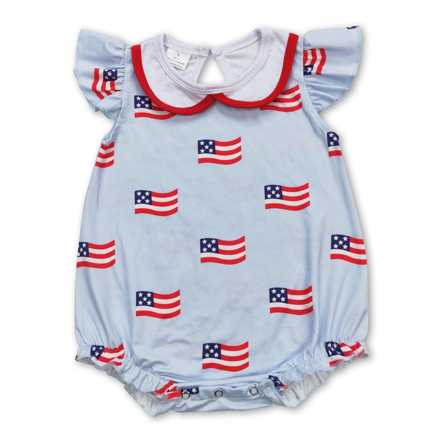 ᴡᴇᴇᴋʟʏ ᴘʀᴇ ᴏʀᴅᴇʀ  Fourth of July Flag Flutter Sleeve Romper