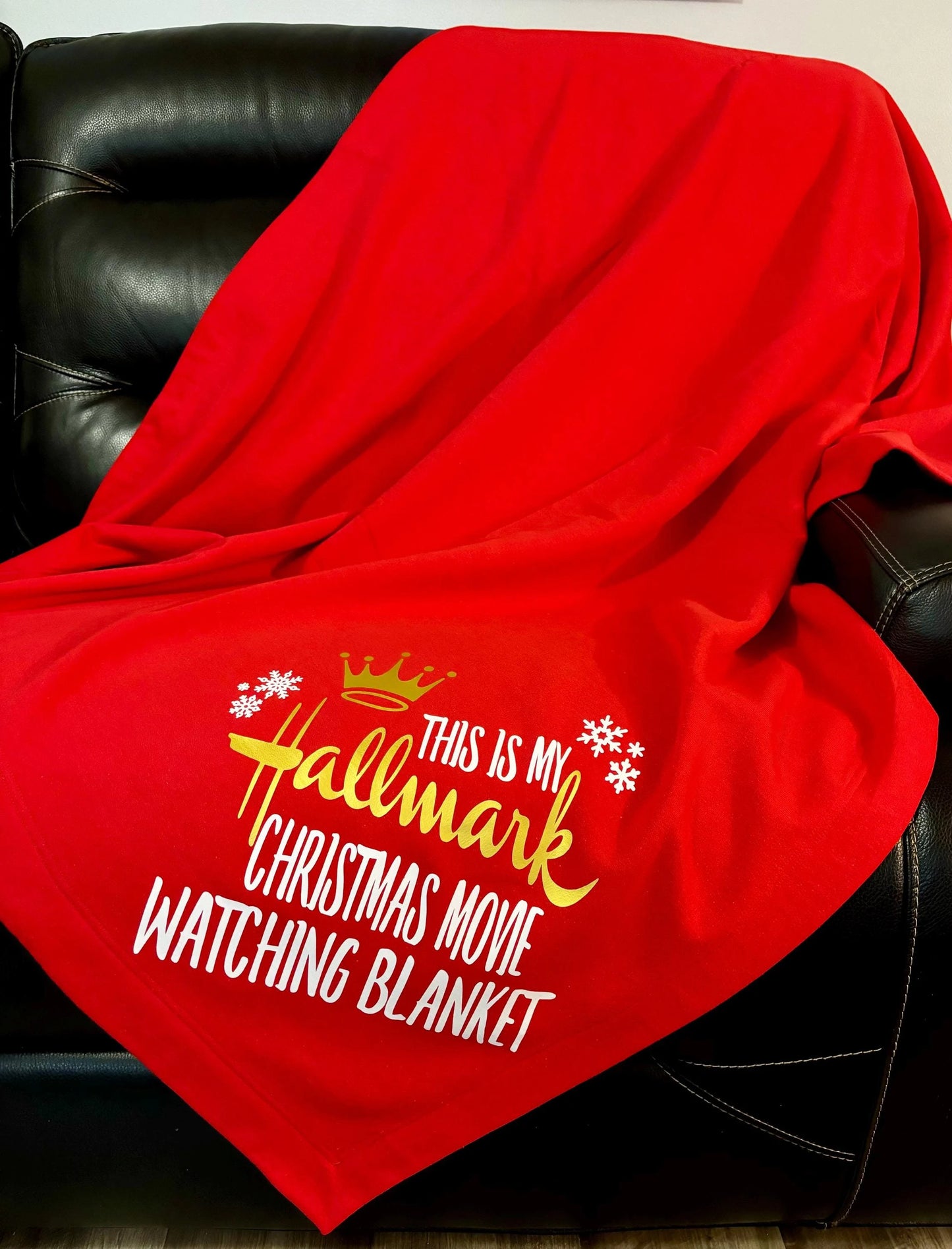 Christmas Movie Watching Blanket (hand pressed in shop)