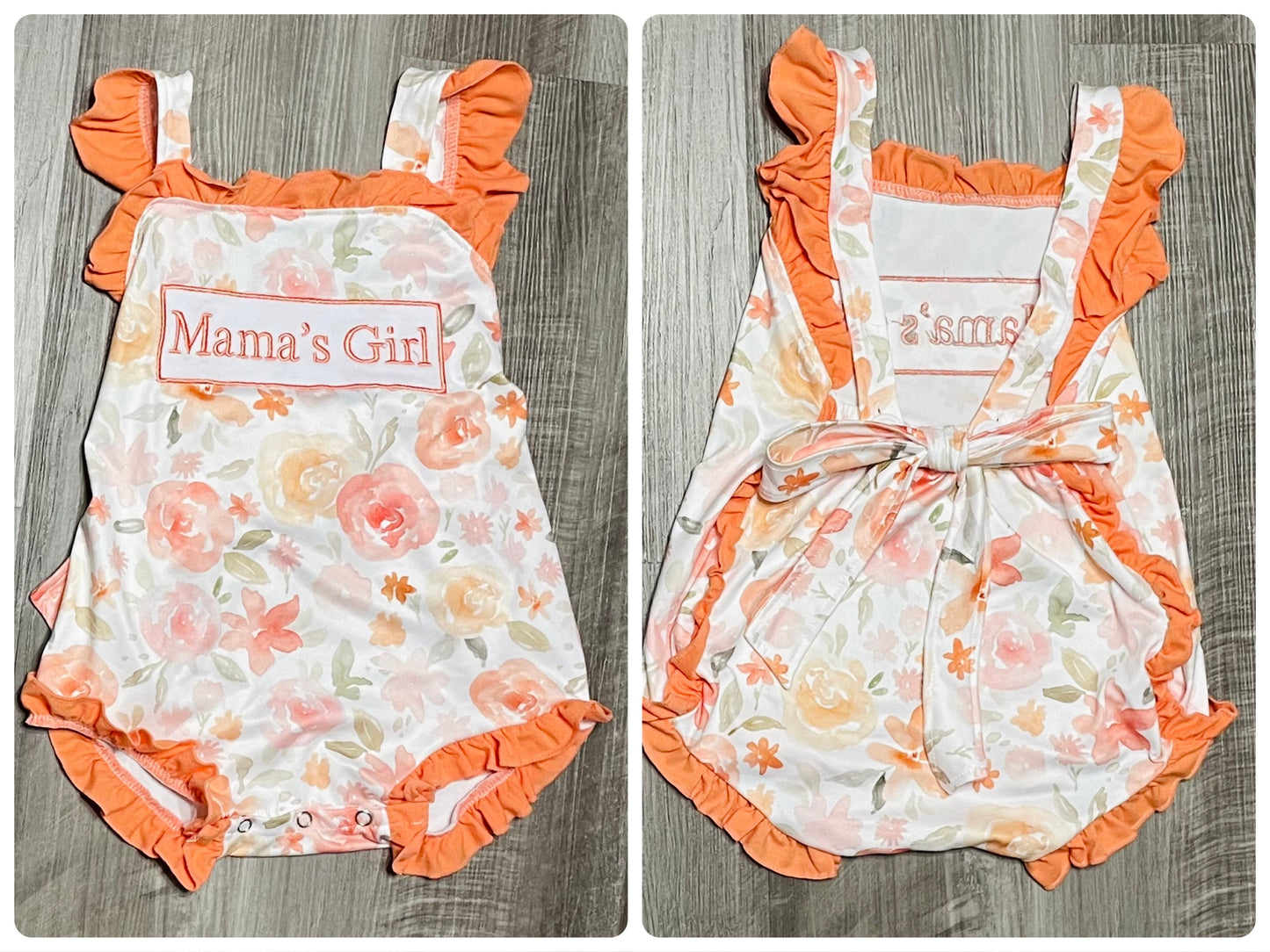 2T  ʀᴇᴀᴅʏ ᴛᴏ ꜱʜɪᴘ! Embroidered Mama’s Girl Romper with Snaps