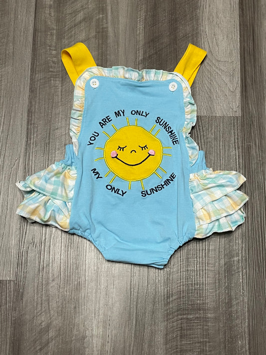 18mo   ʀᴇᴀᴅʏ ᴛᴏ ꜱʜɪᴘ! Embroidered My Only Sunshine Ruffle Butt Romper with Snaps