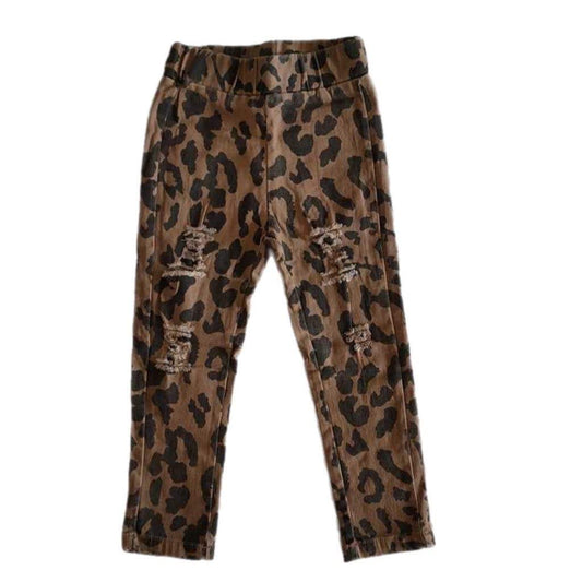 ᴡᴇᴇᴋʟʏ ᴘʀᴇ ᴏʀᴅᴇʀ Distressed Leopard Denim Pants