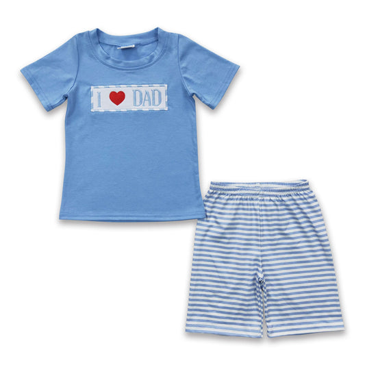 ᴡᴇᴇᴋʟʏ ᴘʀᴇ ᴏʀᴅᴇʀ Embroidered I <3 Dad Shorts Set