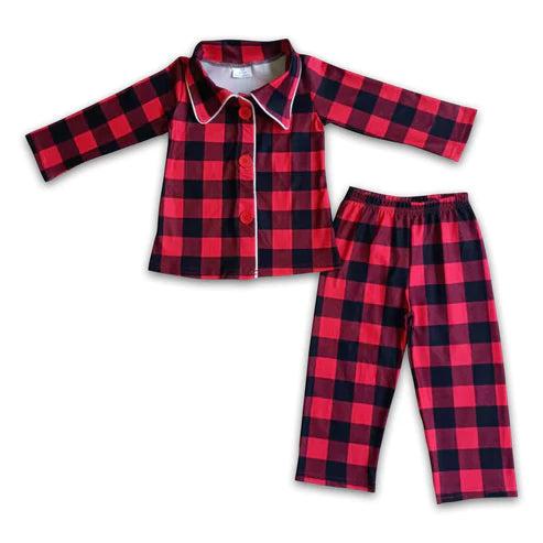 Christmas Buffalo Plaid Button Up Lounge: Pre-Order