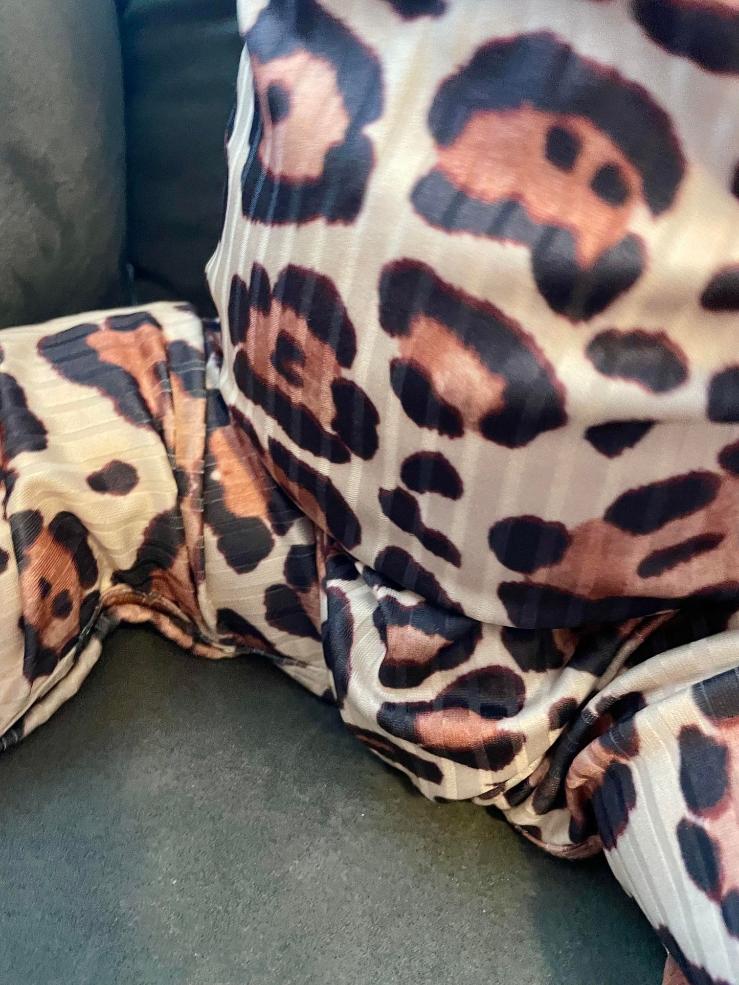ᴡᴇᴇᴋʟʏ ᴘʀᴇ ᴏʀᴅᴇʀ Leopard Ribbed Milk Silk Romper