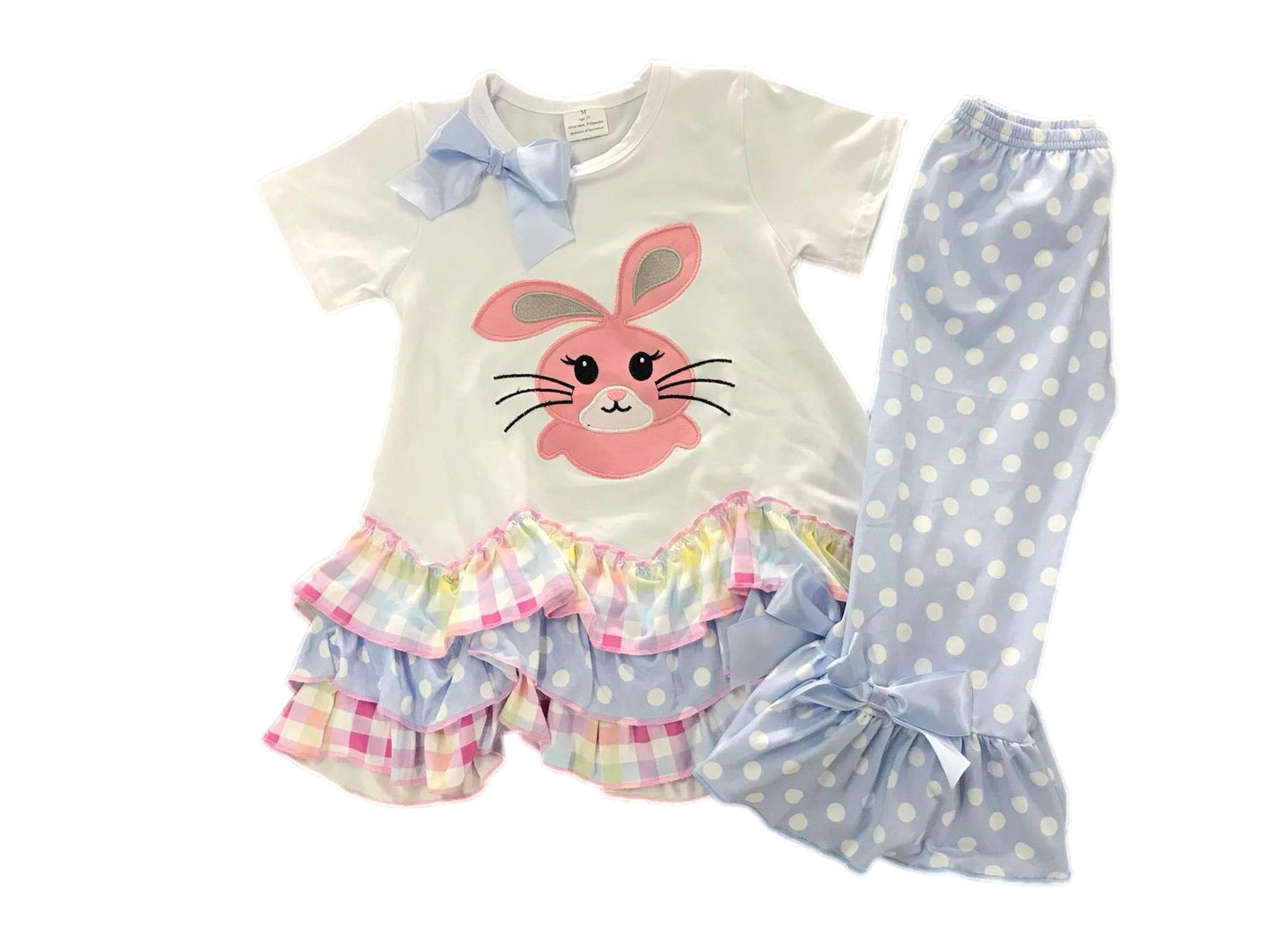 ᴡᴇᴇᴋʟʏ ᴘʀᴇ ᴏʀᴅᴇʀ Easter Embroidered Bunny Ruffle Set