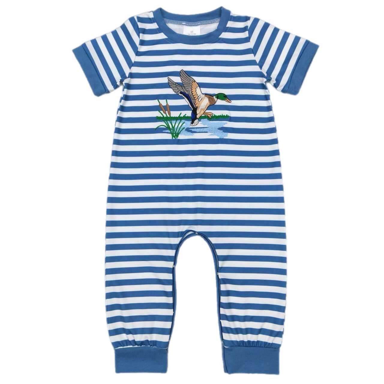 ᴡᴇᴇᴋʟʏ ᴘʀᴇ ᴏʀᴅᴇʀ Embroidered Duck in Flight Romper