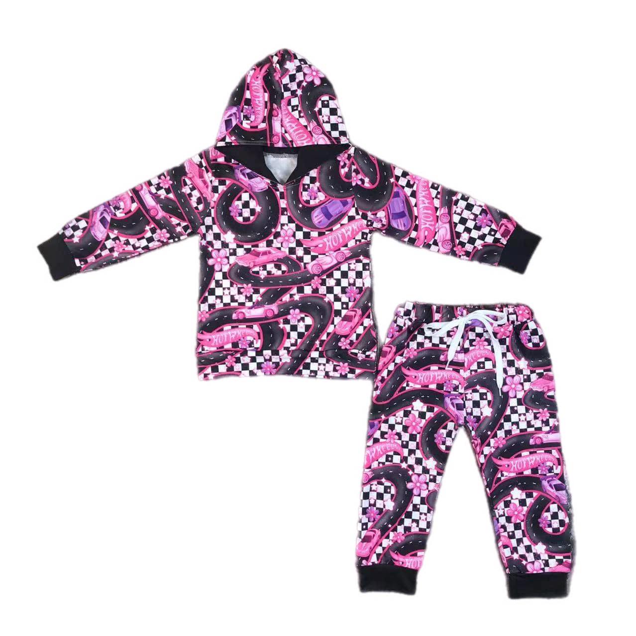 ᴡᴇᴇᴋʟʏ ᴘʀᴇ ᴏʀᴅᴇʀ Pink Racers Hoodie Set