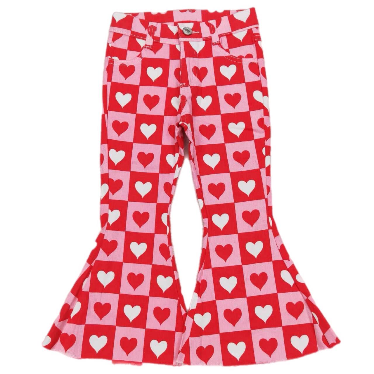 ᴡᴇᴇᴋʟʏ ᴘʀᴇ ᴏʀᴅᴇʀ Valentine's Day Hearts Denim Pants