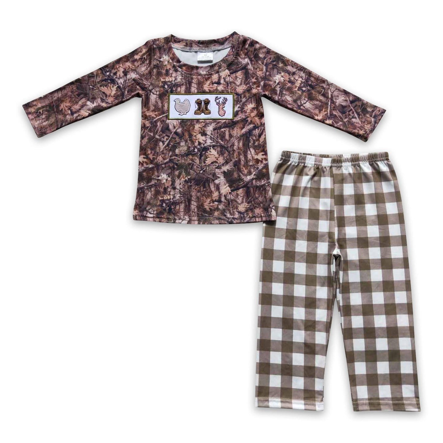 ᴡᴇᴇᴋʟʏ ᴘʀᴇ ᴏʀᴅᴇʀ Embroidered Camo Plaid Set