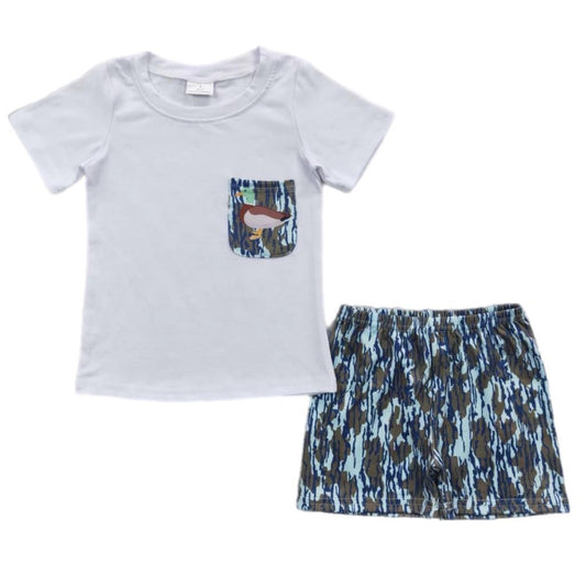 ᴡᴇᴇᴋʟʏ ᴘʀᴇ ᴏʀᴅᴇʀ Blue Camo Duck Shorts Set