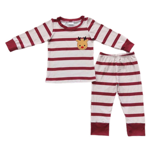 Christmas Embroidered Stripes Reindeer Lounge: Pre-Order