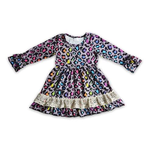 ᴡᴇᴇᴋʟʏ ᴘʀᴇ ᴏʀᴅᴇʀ Rainbow Leopard Spots Dress