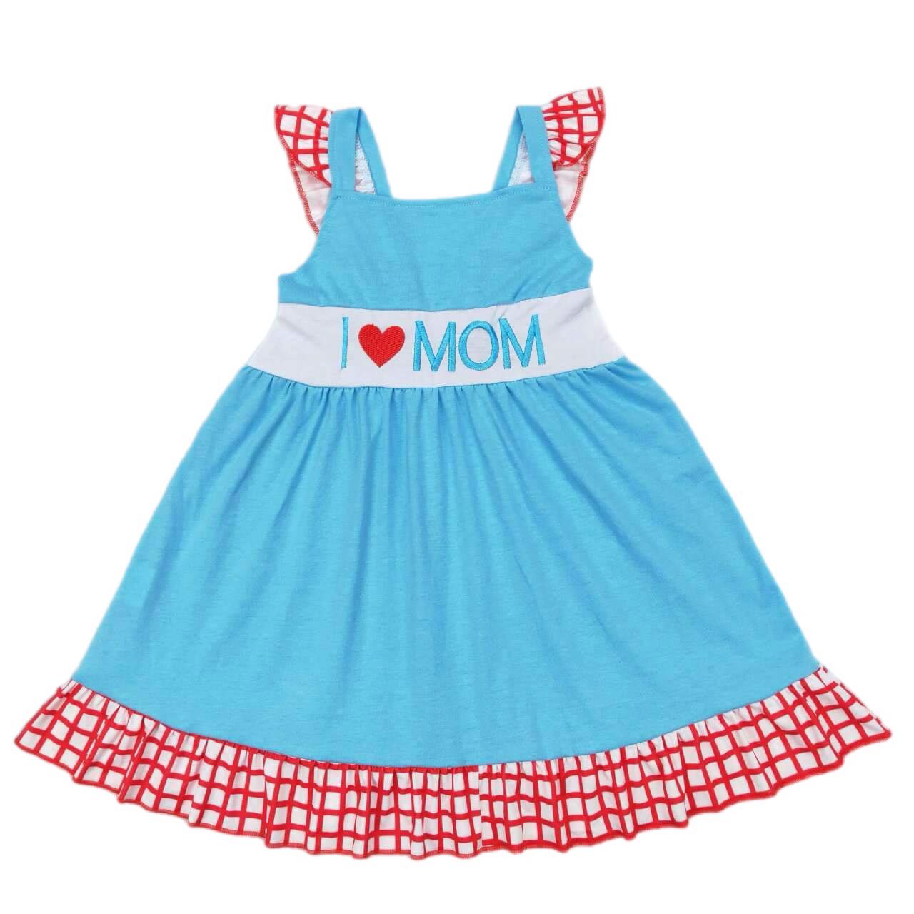 ᴡᴇᴇᴋʟʏ ᴘʀᴇ ᴏʀᴅᴇʀ Embroidered I Love Mom Dress