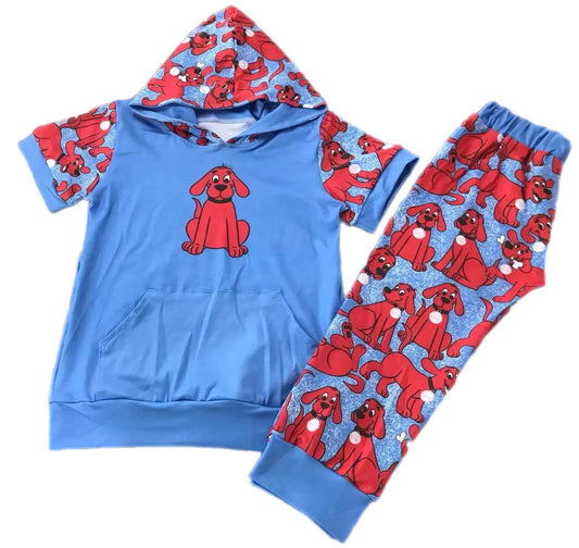 ᴡᴇᴇᴋʟʏ ᴘʀᴇ ᴏʀᴅᴇʀ Red Dog Hoodie Set