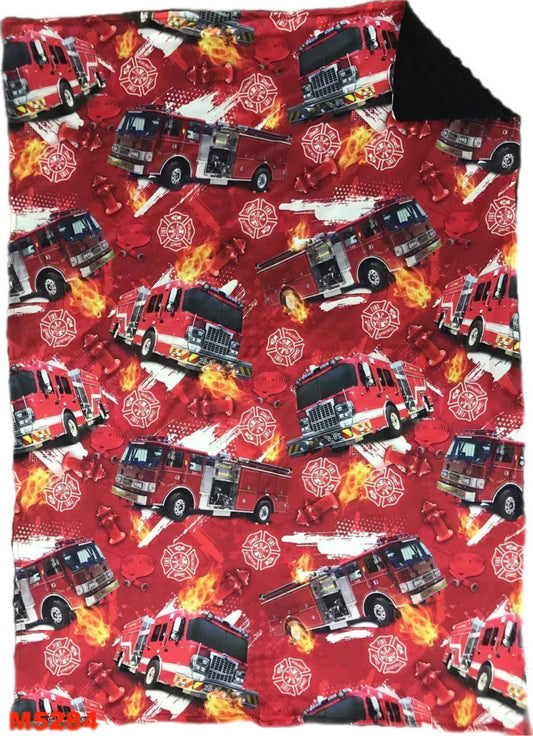 ᴡᴇᴇᴋʟʏ ᴘʀᴇ ᴏʀᴅᴇʀ Blanket- Firetrucks 30x40"