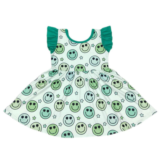 ᴡᴇᴇᴋʟʏ ᴘʀᴇ ᴏʀᴅᴇʀ Green Smilies Dress