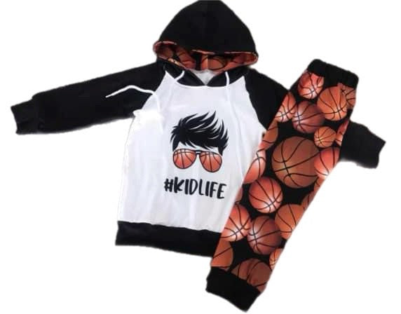 ᴡᴇᴇᴋʟʏ ᴘʀᴇ ᴏʀᴅᴇʀ Kid Life Basketball Hoodie Set