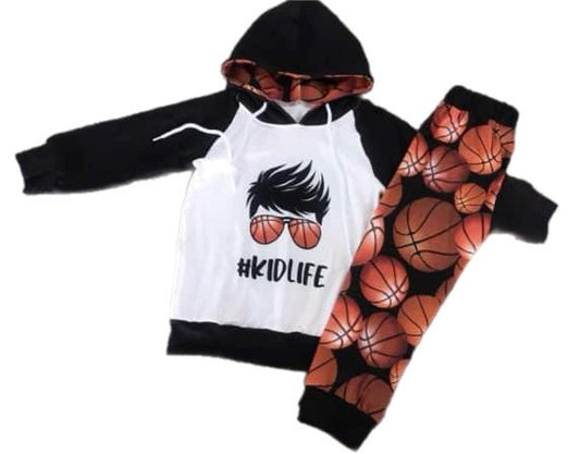 ᴡᴇᴇᴋʟʏ ᴘʀᴇ ᴏʀᴅᴇʀ Kid Life Basketball Hoodie Set