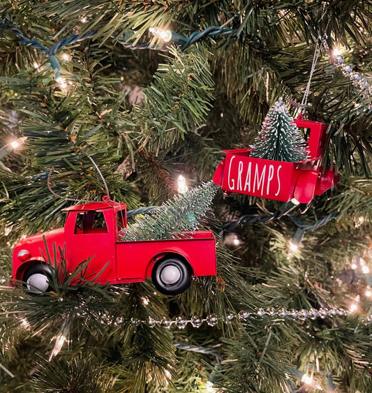 Personalized Metal Tree Truck Ornaments